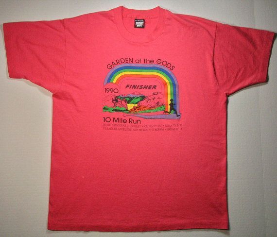 1990 Rainbow Finisher Shirt 90S Neon Tee Colorful Garden Of The Gods New Mexico Colorado Shirt