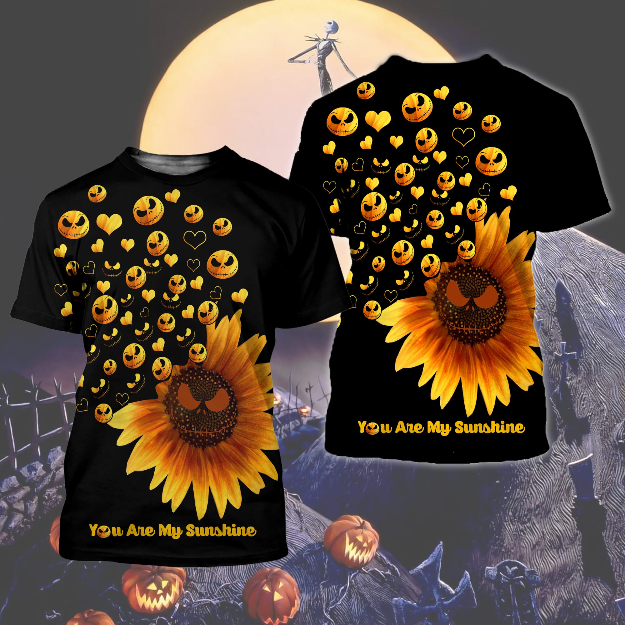 You Are My Sunshine Jack Skellington Women 3D Shirts Ginnbc80472