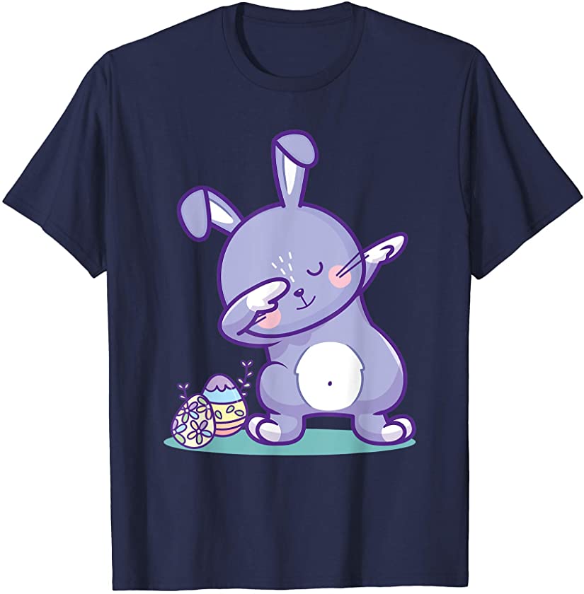 Cute Dabbing Rabbit Easter Day with Eggs, Easter Bunny T-Shirt