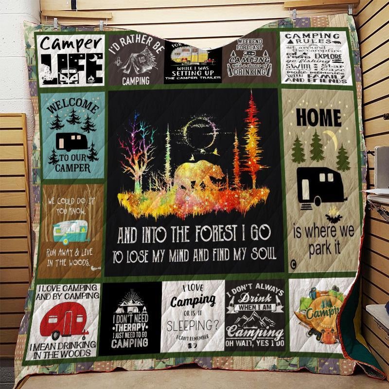 And Into The Forest I Go To Love My Mind Camping Fleece Blanket Unique Gifts