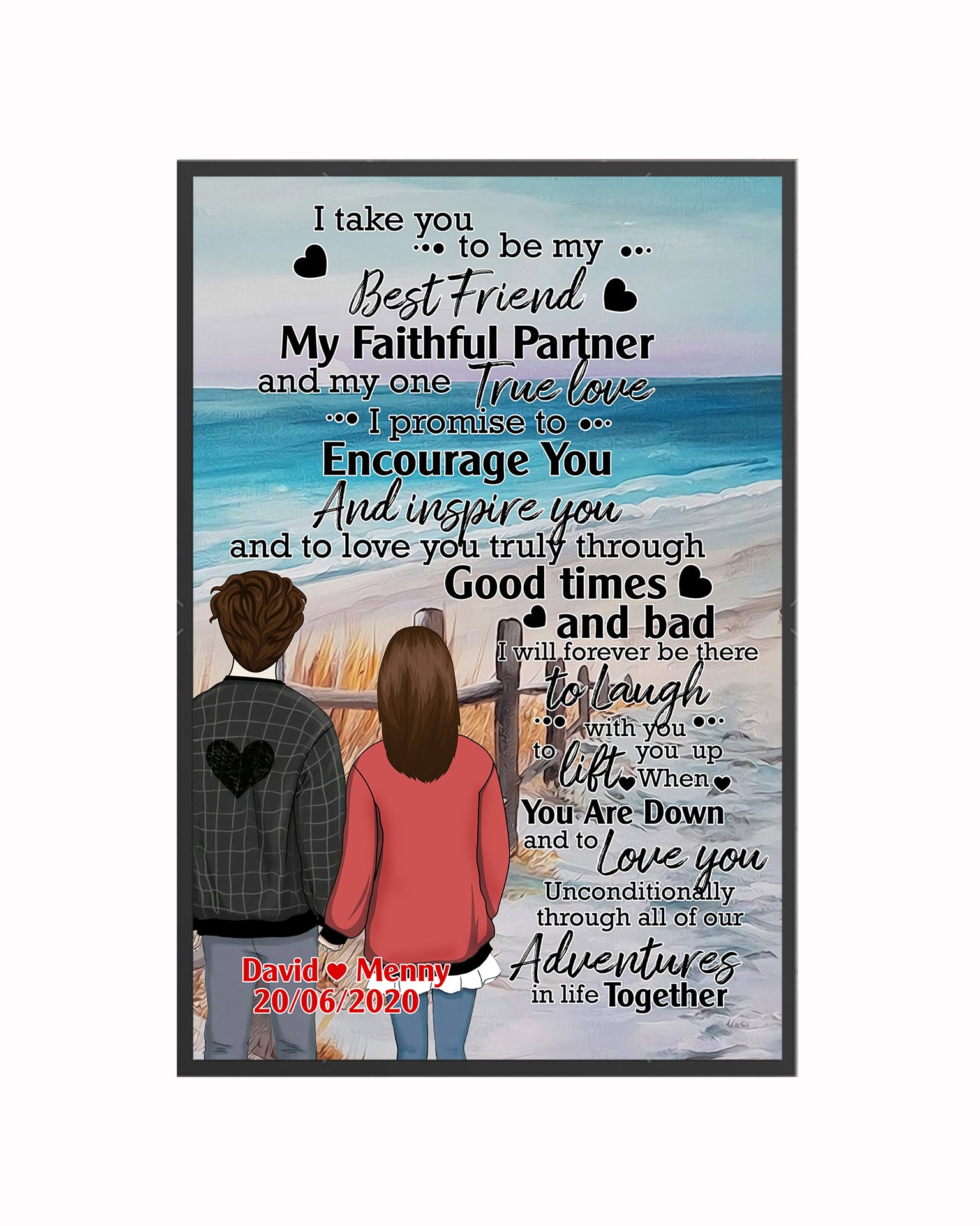 Custom Personalized hairstyle name Valentine’s day wall prints poster gift ideas for room him boyfriend husband her girlfriend wife couple – I Take You To Be TY1812 – Personalizedwitch