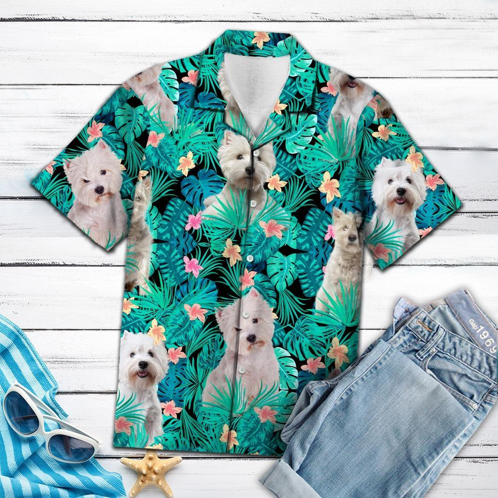 West Highland White Terrier Polyester Hawaii Shirt Ha24226