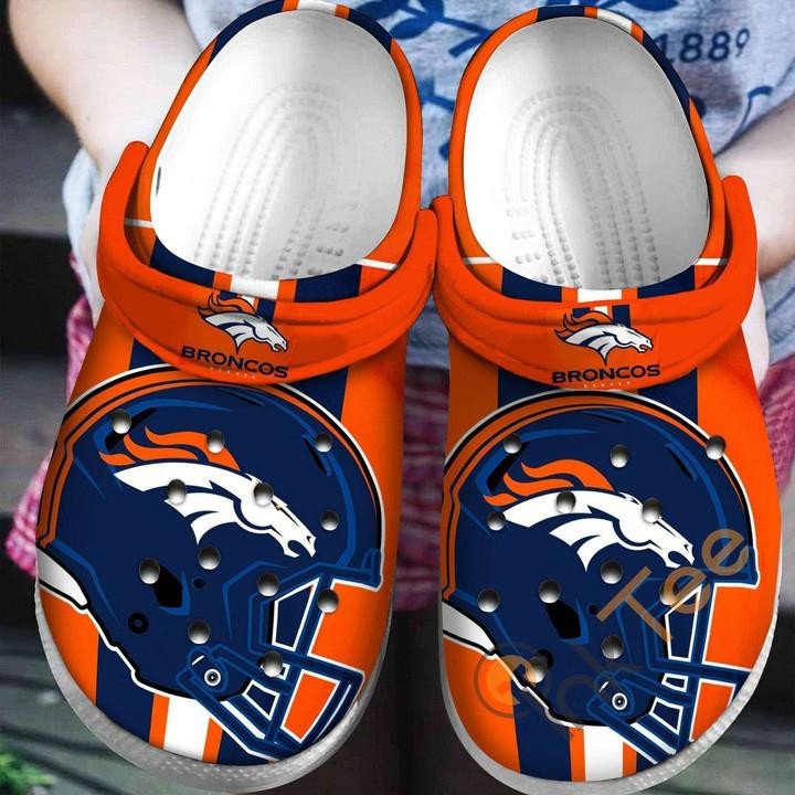 Denver Broncos Football Helmet Crocs Crocband Clog Shoes