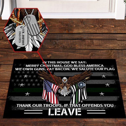 Us Space Force Military Veteran Eagle American Doormat, Custom Doormat All Over Printed