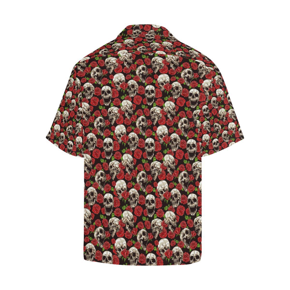 Skull Roses Design Themed Print Hawaiian Shirt – Hawaiian Today