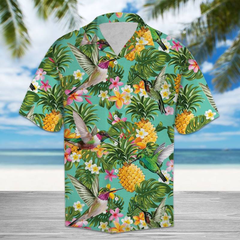 Tropical Pineapple Hummingbird Hawaiian Shirt Ha82404