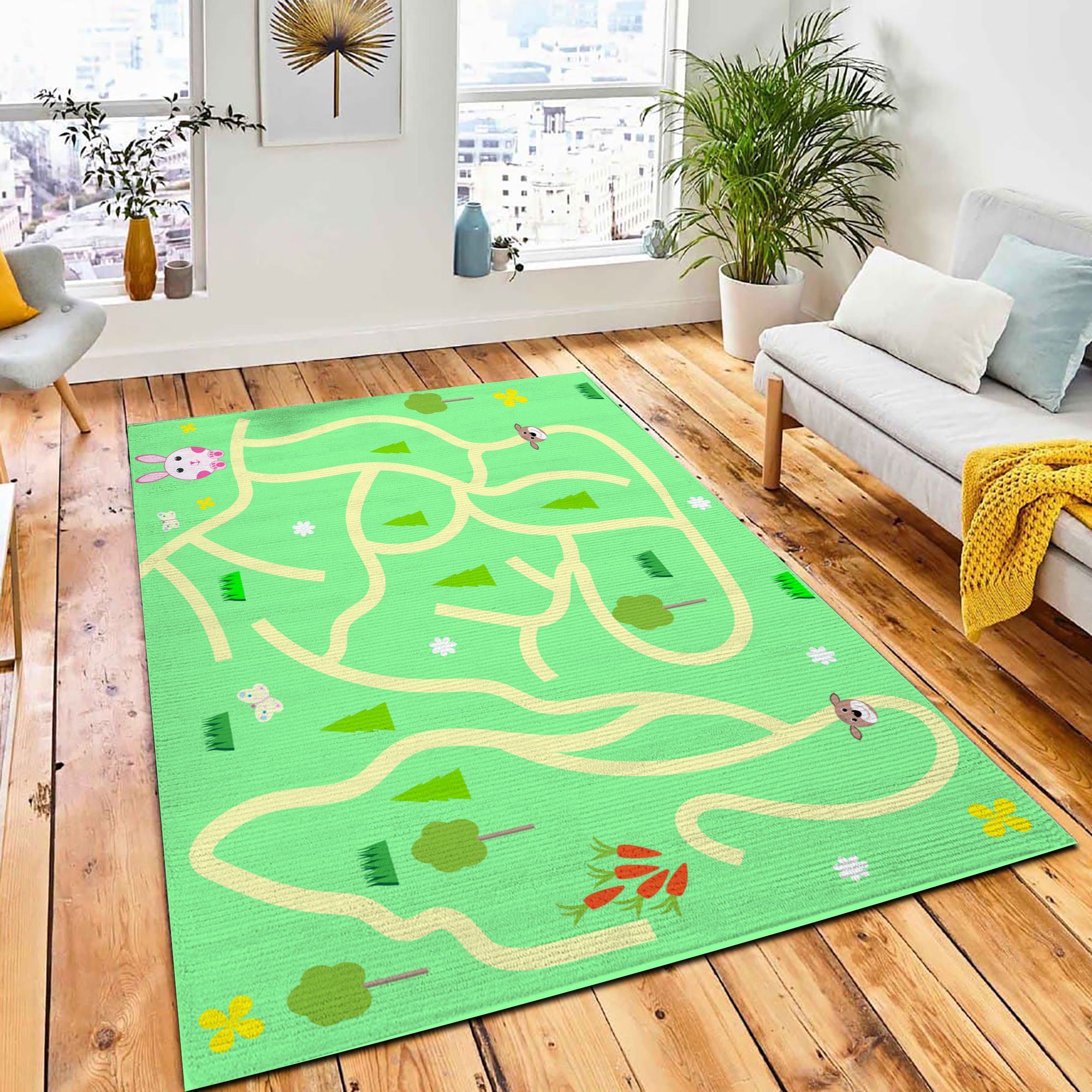 Childrens Maze Game Help Bunny Rug City Rug Room Decor