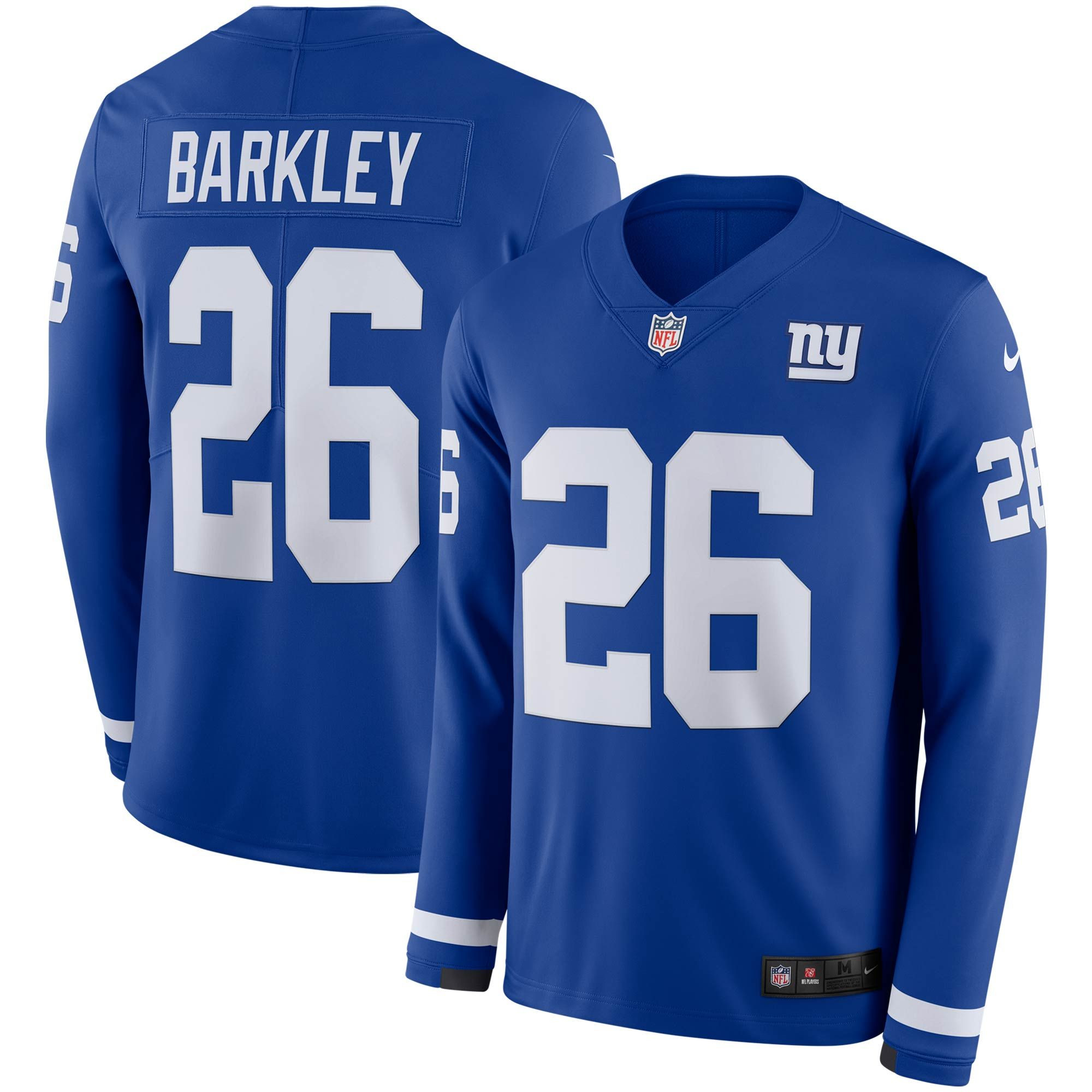 Best Jersey Saquon Barkley New York Giants Royal Therma Long Sleeve Player Jersey