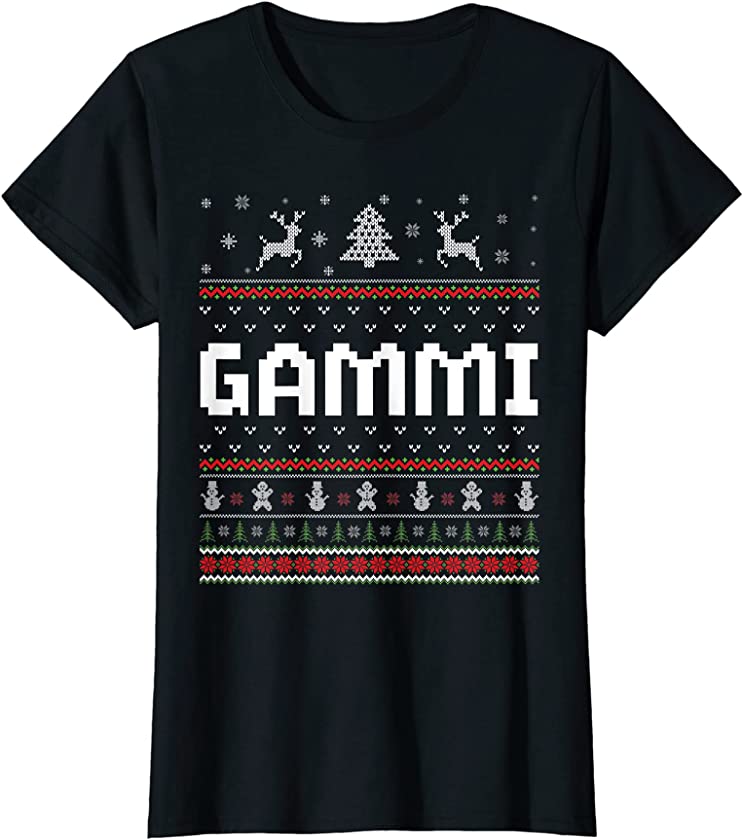 Womens Gammi Ugly Holiday Party Matching Ugly Christmas Sweater T-Shirt