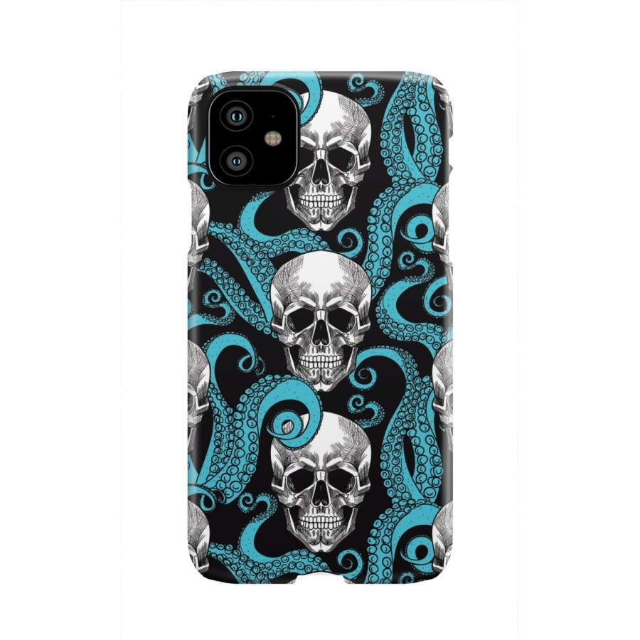 Octopus Tentacles Skull Pattern Print Phone Case