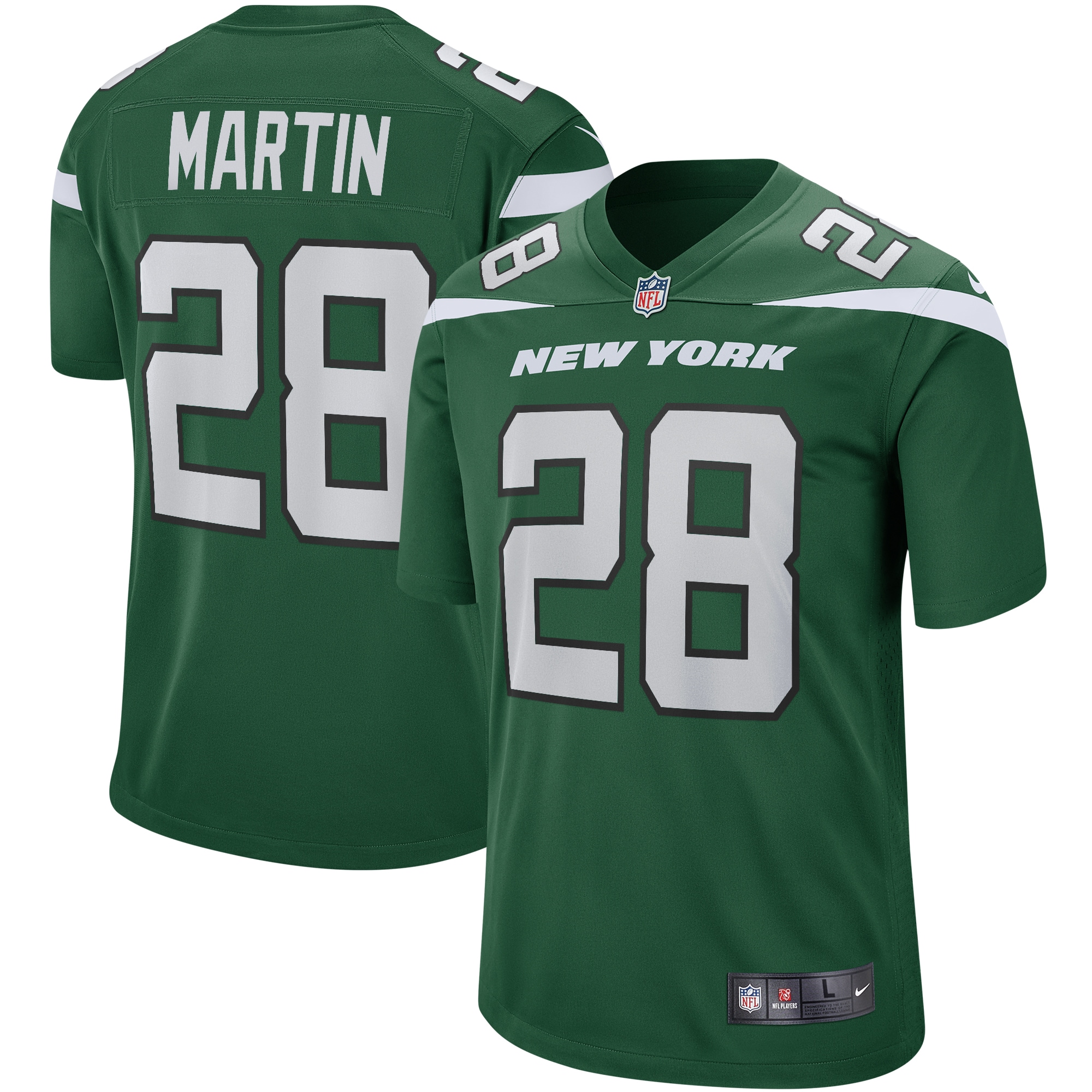 Men’s New York Jets Curtis Martin Gotham Green Game Retired Player Jersey