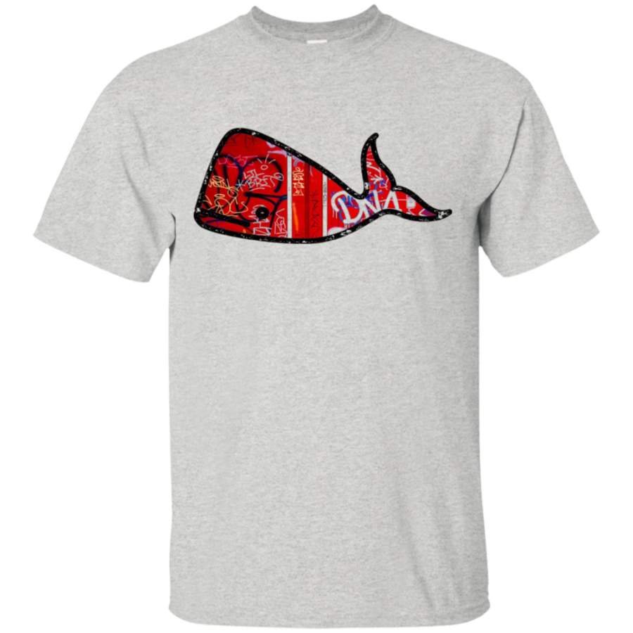 Graffiti Bright Red Whale T-Shirt for Trendy Preschool Kids