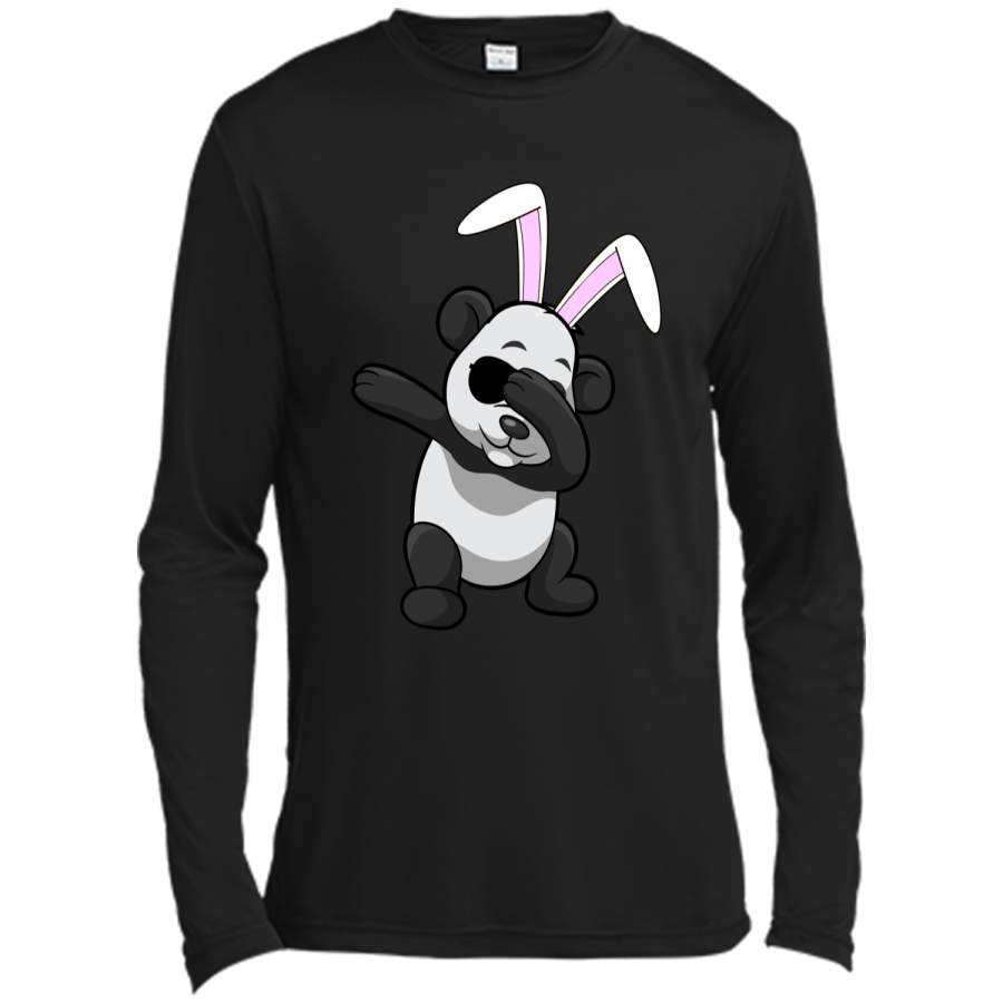 Dabbing Easter Bunny Shirt Panda Ears Dab Boys Girls Kids Long Sleeve Moisture Absorbing Shirt