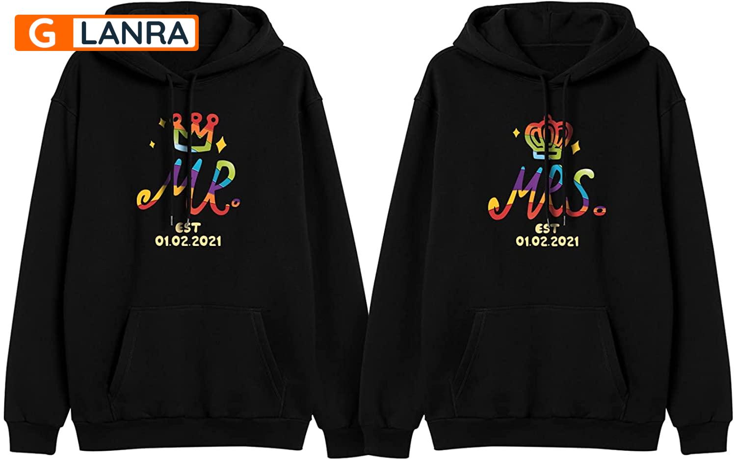 Personalized Mr Mrs Hoodie, Custom Lgbt Crown Couple Hoodie, Matching Couple Hoodie, Lgbt Hoodie, Unisex Sweater, Sweatshirt