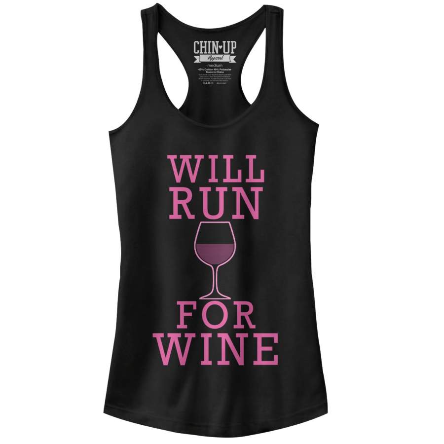 CHIN UP Junior’s Run for Wine  Racerback Tank