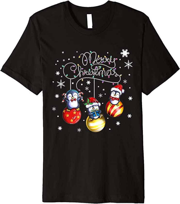 Merry Christmas Penguin Holidays Christmas Balls Xmas Premium T-Shirt