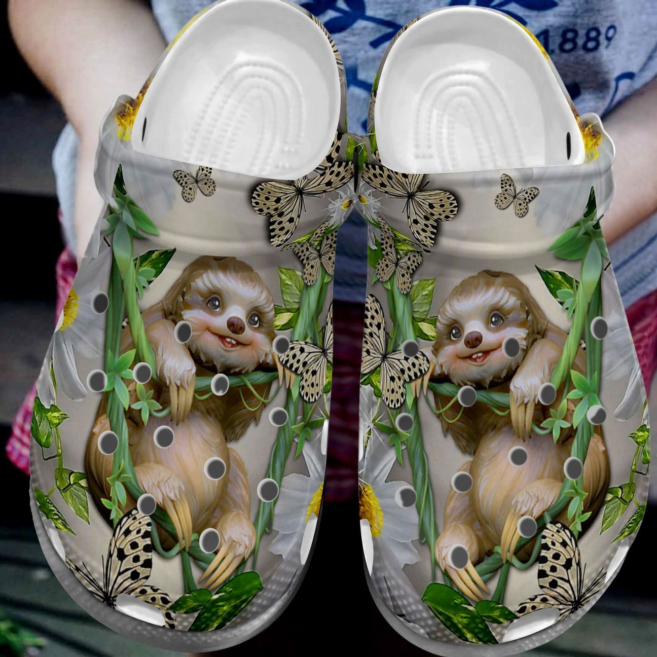 Sloth Personalized Clog, Custom Name, Text, Color, Number Fashion Style For Women, Men, Kid, Print 3D Chilling In Jungle