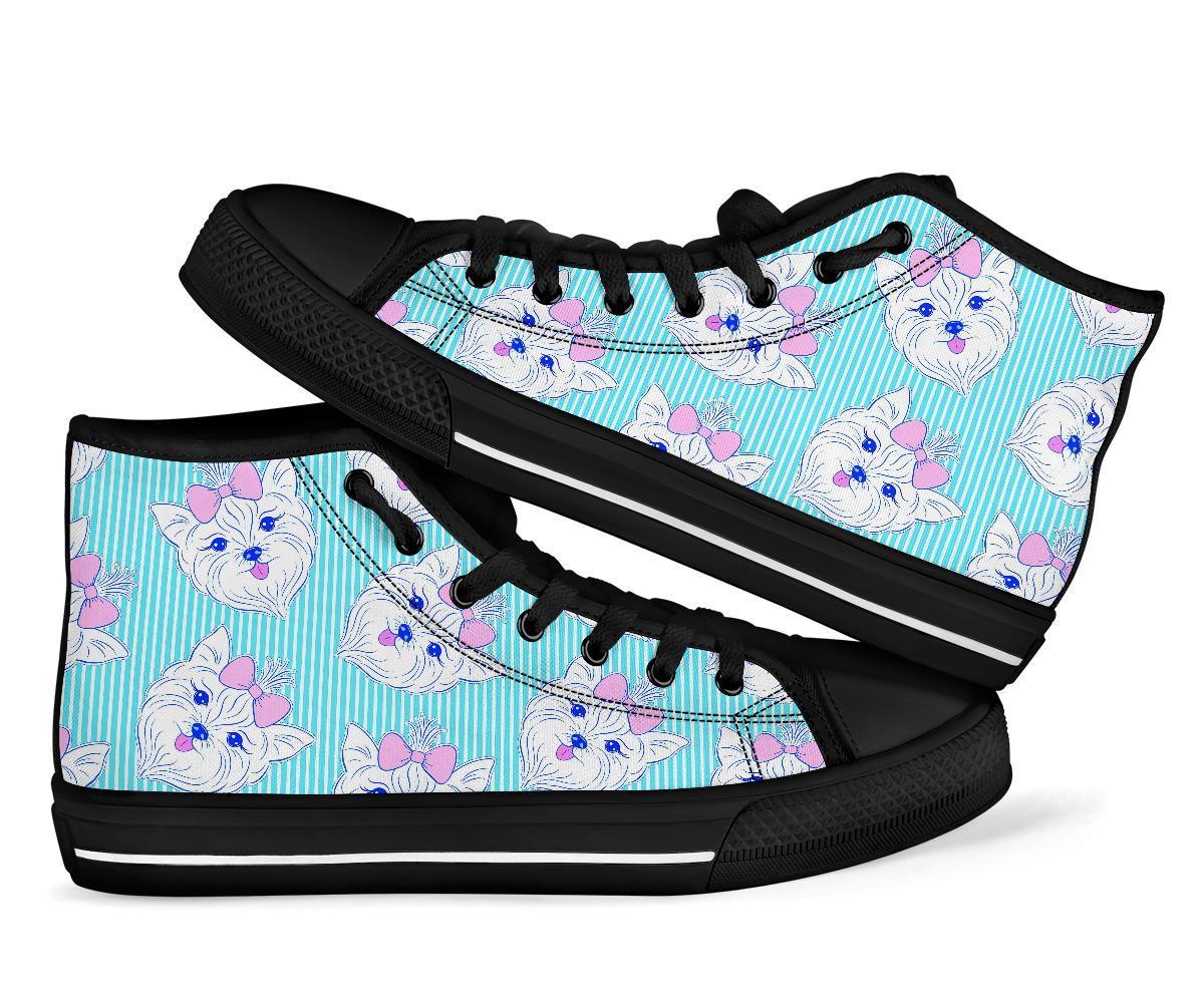 Dog Yorkshire Terrier Puppy Pattern Print Men Women’S High Top Shoes