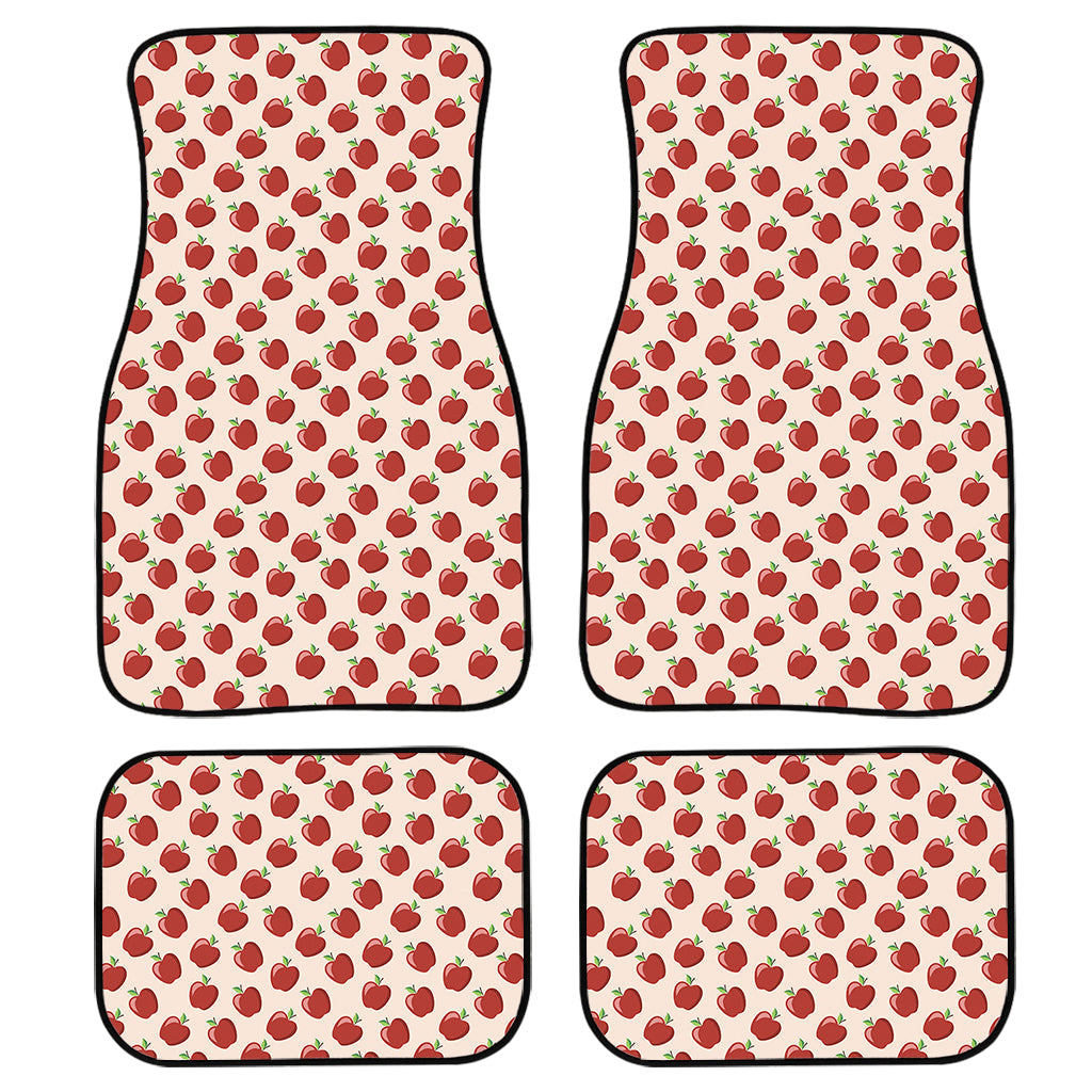 Cute Apple Pattern Print Front And Back Car Floor Mats, Front Car Mat