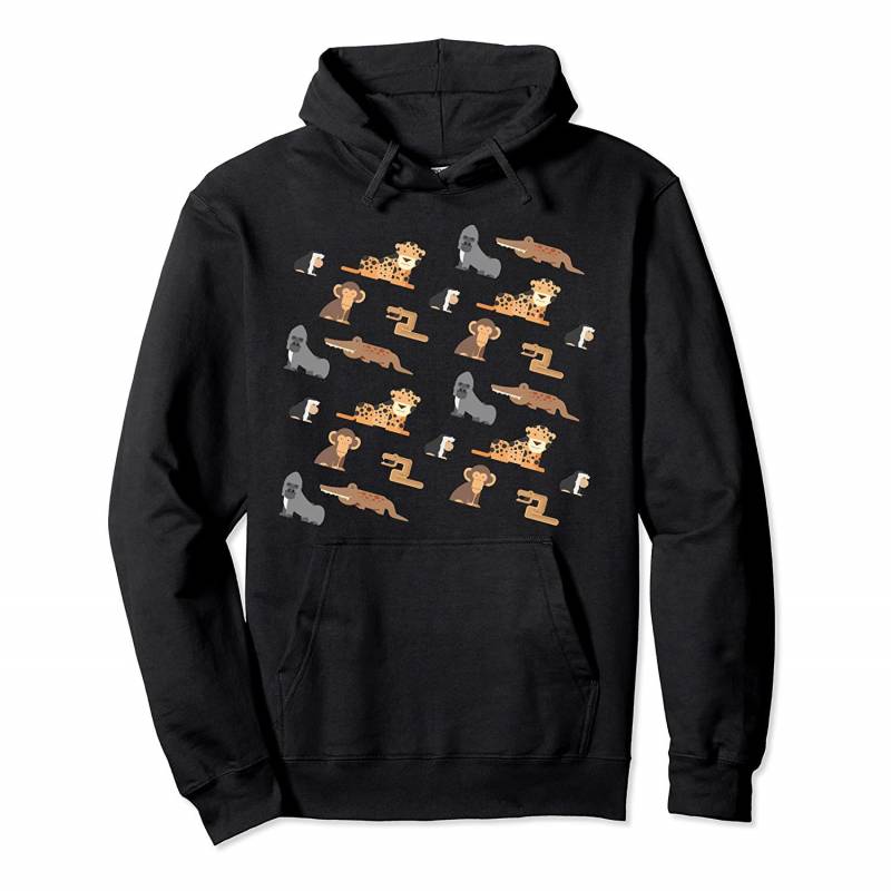 Afrika Animals – Leopard, Gorilla & Crocodile Summer Pattern Pullover Hoodie, T Shirt, Sweatshirt