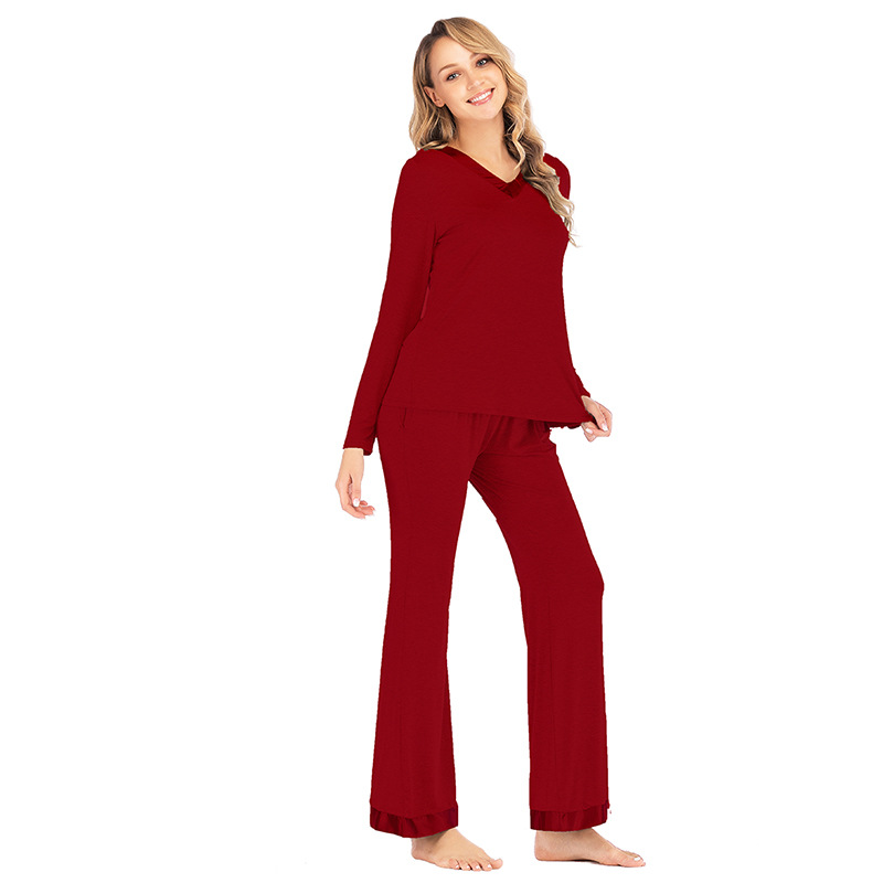 Autumn and Winter New Women’s Loose Home Wear Pajamas Women’s Long Sleeve Two-piece Suit Pajamas for Women Sleep Tops alx