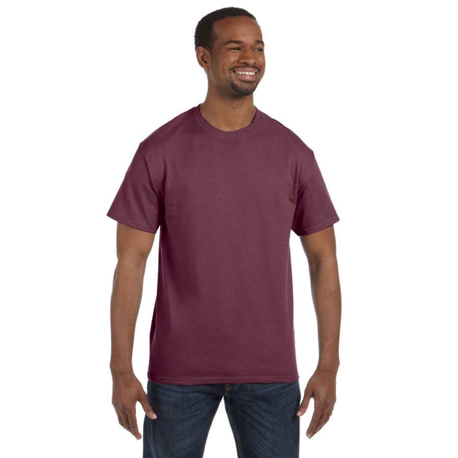 Jerzees Men’s Vintage Heather Maroon 5.6 Oz Dri-Power Active T-Shirt