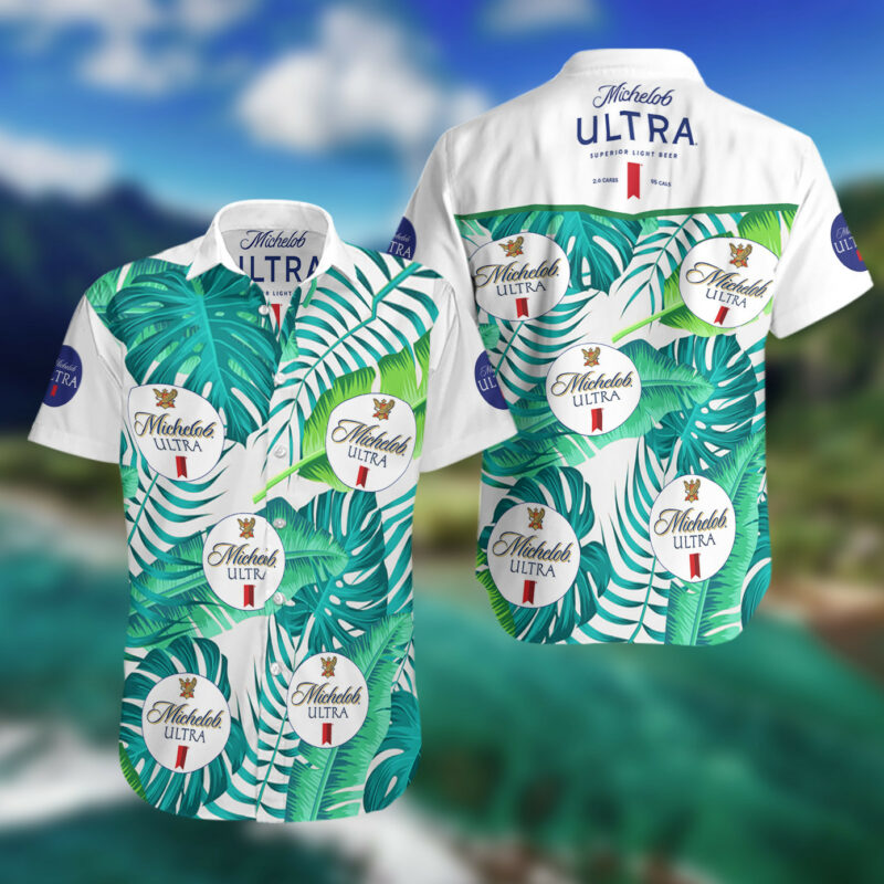 Michelob Ultra Beer Summer Short Sleeve Hawaii Beach Shirt Ha84282