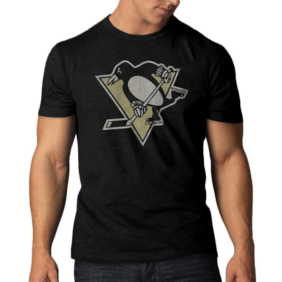 Pittsburgh Penguins – Logo Scrum Premium Black T-Shirt