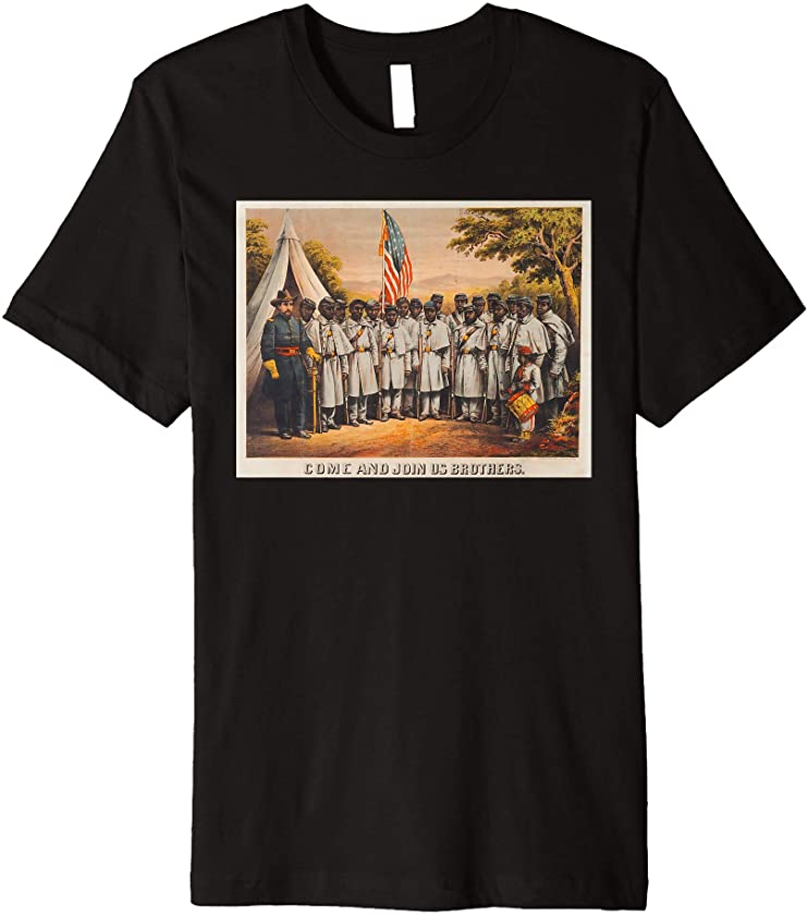 Vintage African American Black History Civil War Soldiers Premium T-Shirt