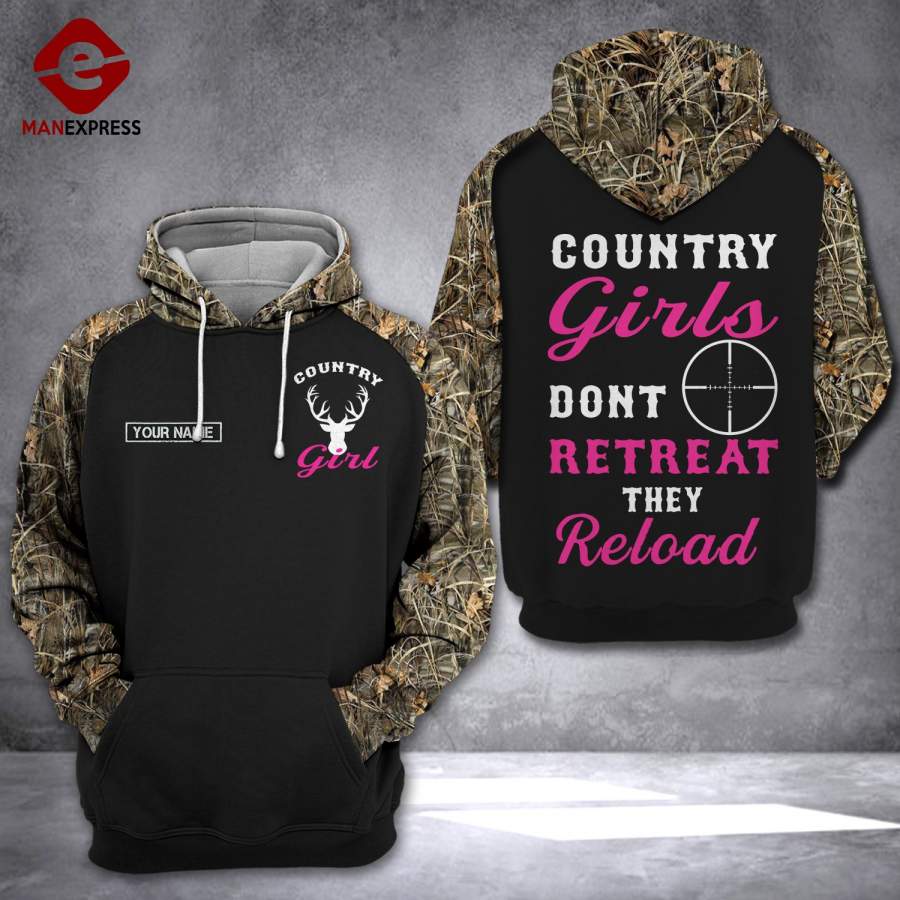 VH CUSTOMIZE Country girl camo HOODIE 3D ALL OVER PRINT 0810 HMD