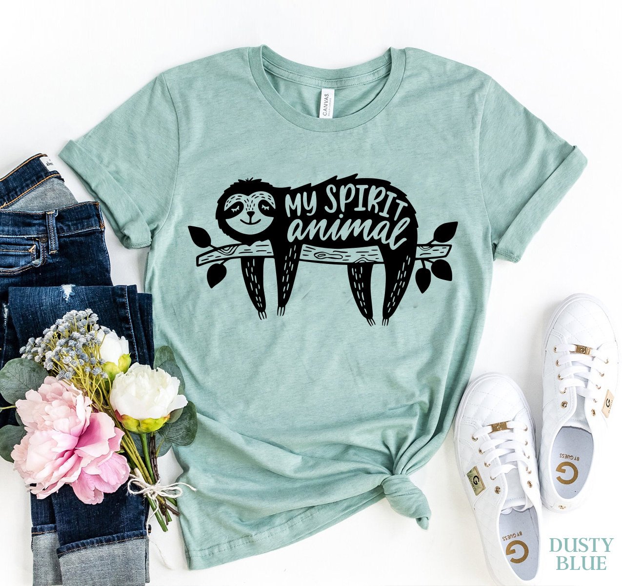 Sloth Shirt, Sloth Spirit Animal Tee, Pastel Shirt, Adorable Sloth Shirt, Gift For Mom, Mother’S Day Gift, Gift For Friend, Cute Girl Gift