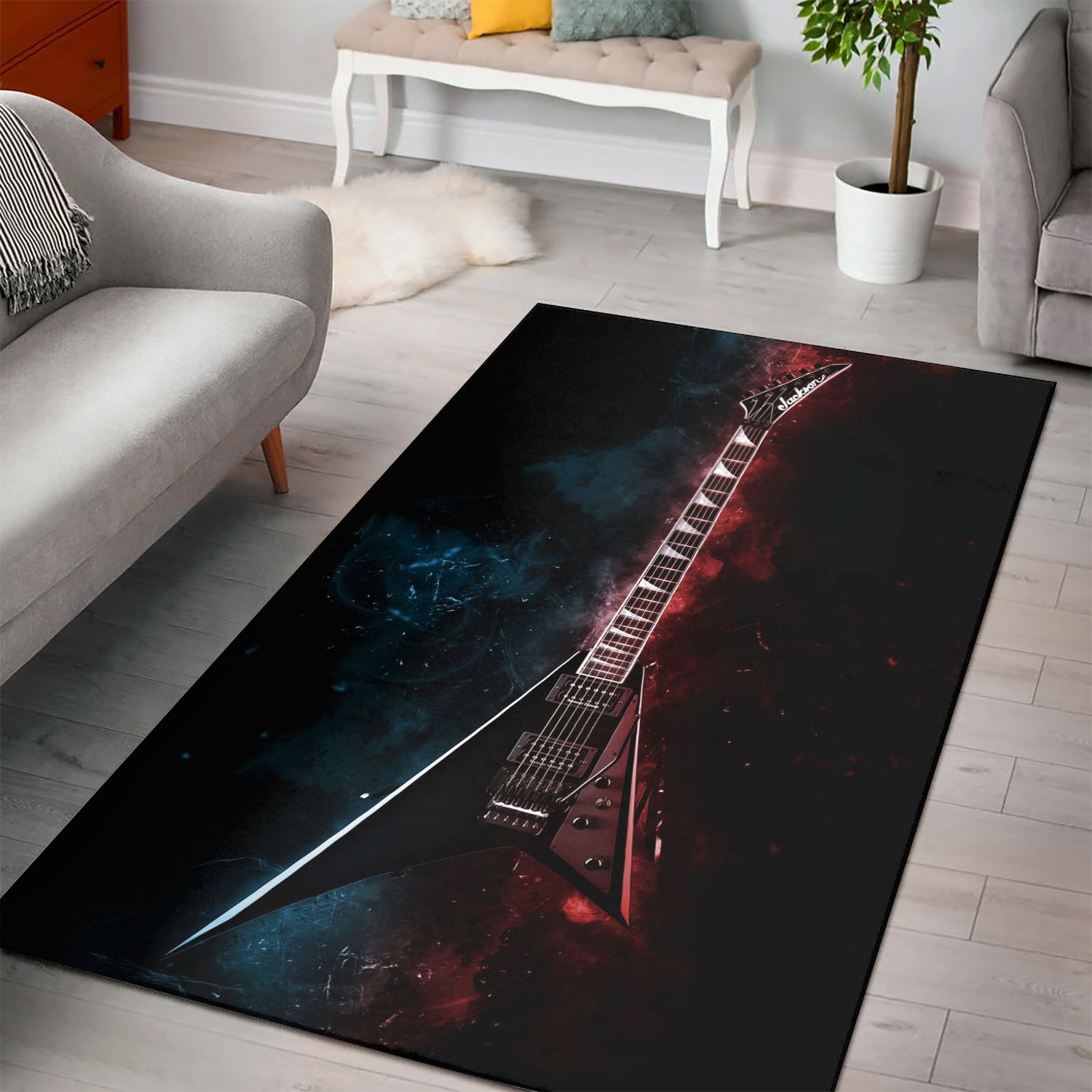 Randy Rhoads Guitar  Area Rugs,  Living room and bedroom Rug,  Halloween Gift