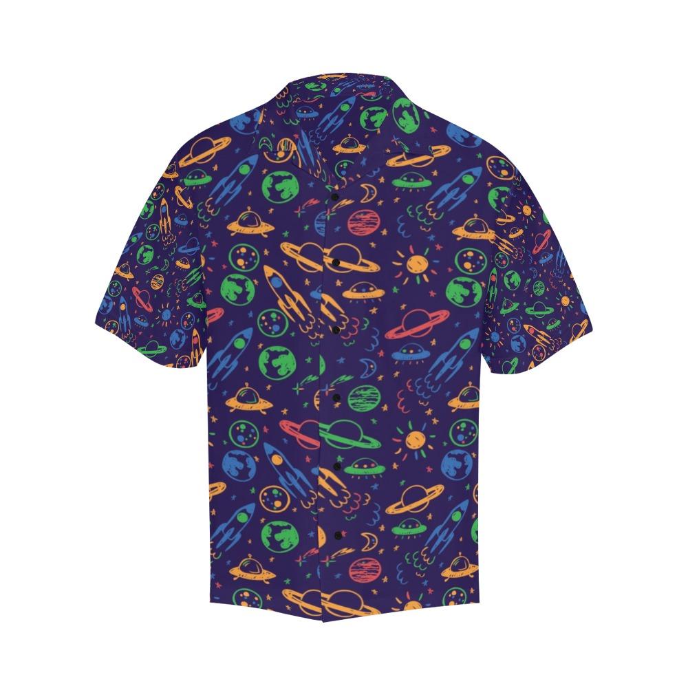 Ufo Hawaiian Shirt Space Planet Pattern Blue Aloha Ha21068