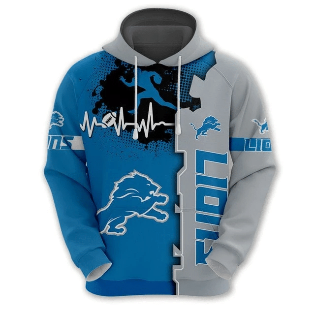 Detroit Lions Beating Curve And 6 Unisex 3D Hoodie Gift For Fans