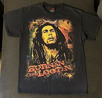 Bob Marley Burnin And Lootin Shirt Top Adult Shirt