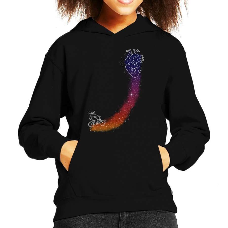 Astronaut Nebula Cyclist Heart Kid’s Hooded Sweatshirt