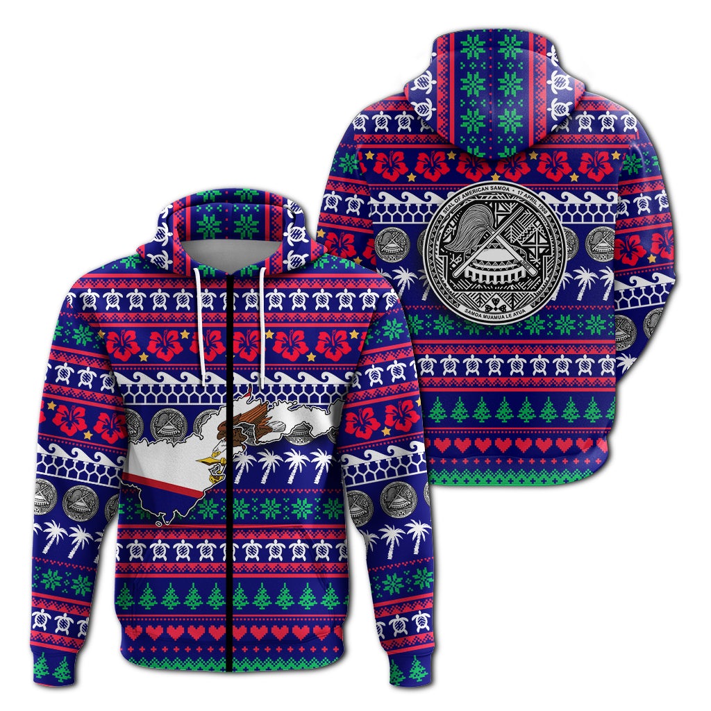 American Samoa Christmas Zip Hoodie – Ugly Christmas – Lt12