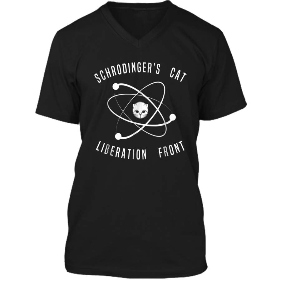 Schrodingers Cat  Atom Kitten Science Tee Apparel Mens Printed V-Neck T