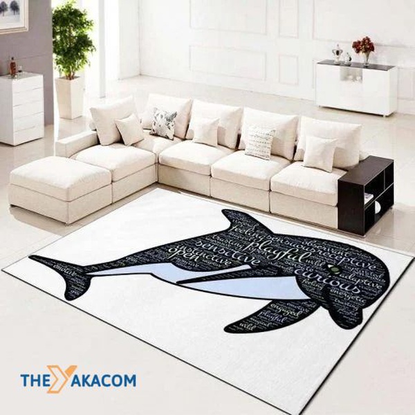 A Dolphin With Quotes Rectangle Area Rug Floor Decor