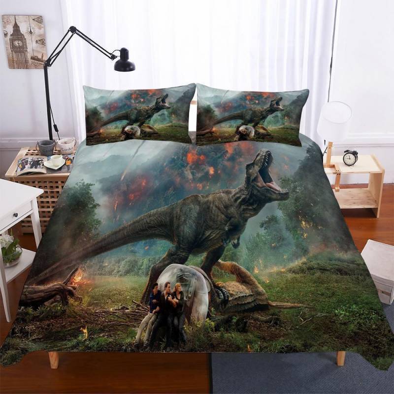 3D Lost World Jurassic Park Dinosaur Pattern 3 Pieces In Variousizess 3D Customize Bedding Set Duvet Cover Set Bedroom Set Bedlinen