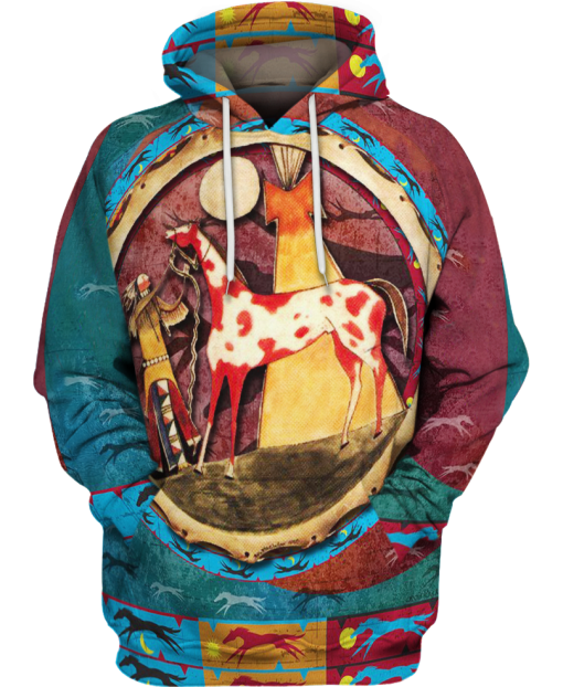 Native American Horse Abstract Art Pattern All Over Print Shirts For Men And Women