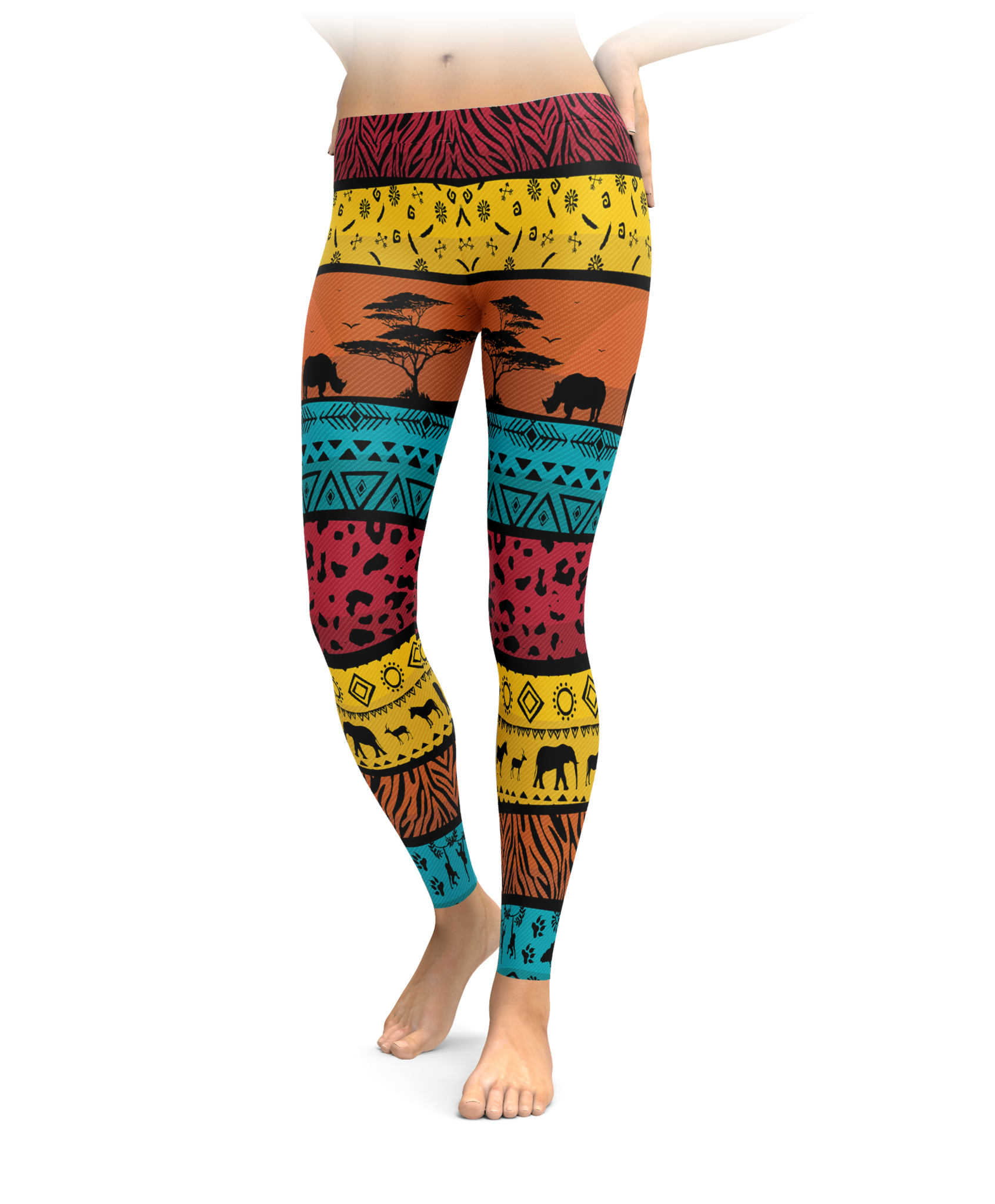 African Lion Pattern Leggings