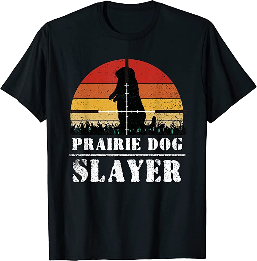 Vintage Sunset Retro Prairie Dog Hunting T-Shirt