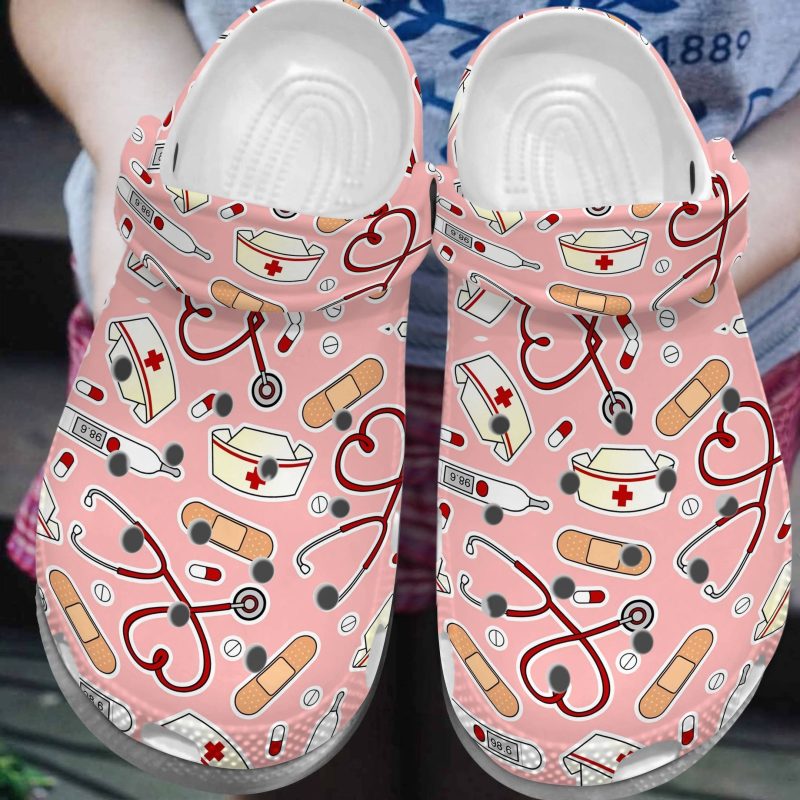 Cute Pink For Nurse Shoes – Nurse Clog Gift For Women Girl