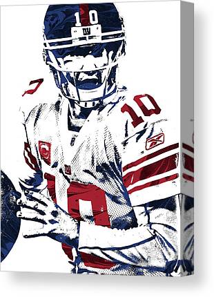 Eli Manning New York Giants Pixel Art 5 Joe Hamilton Canvas Print