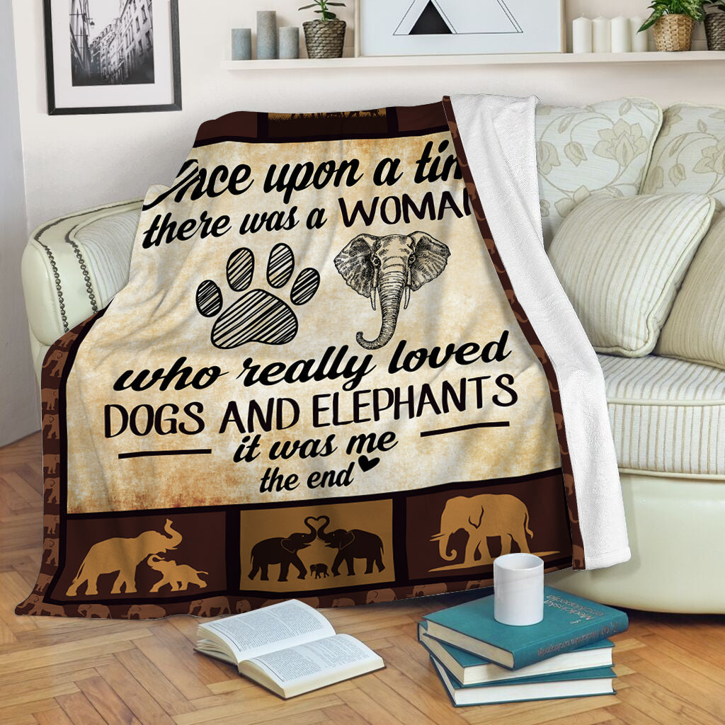 Once Upon A Time Dogs And Elephants Fleece Throw Blanket – Weighted Blanket To Sleep – Best Gifts For Family