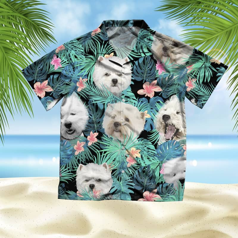 Felacia West Highland White Terrier Summer Leaves Hawaii Shirt Ha23280