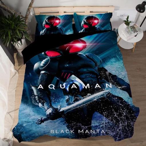 Aquaman Black Manta 5 Duvet Cover Pillowcase Home Decor 3D Bedding Set 3589