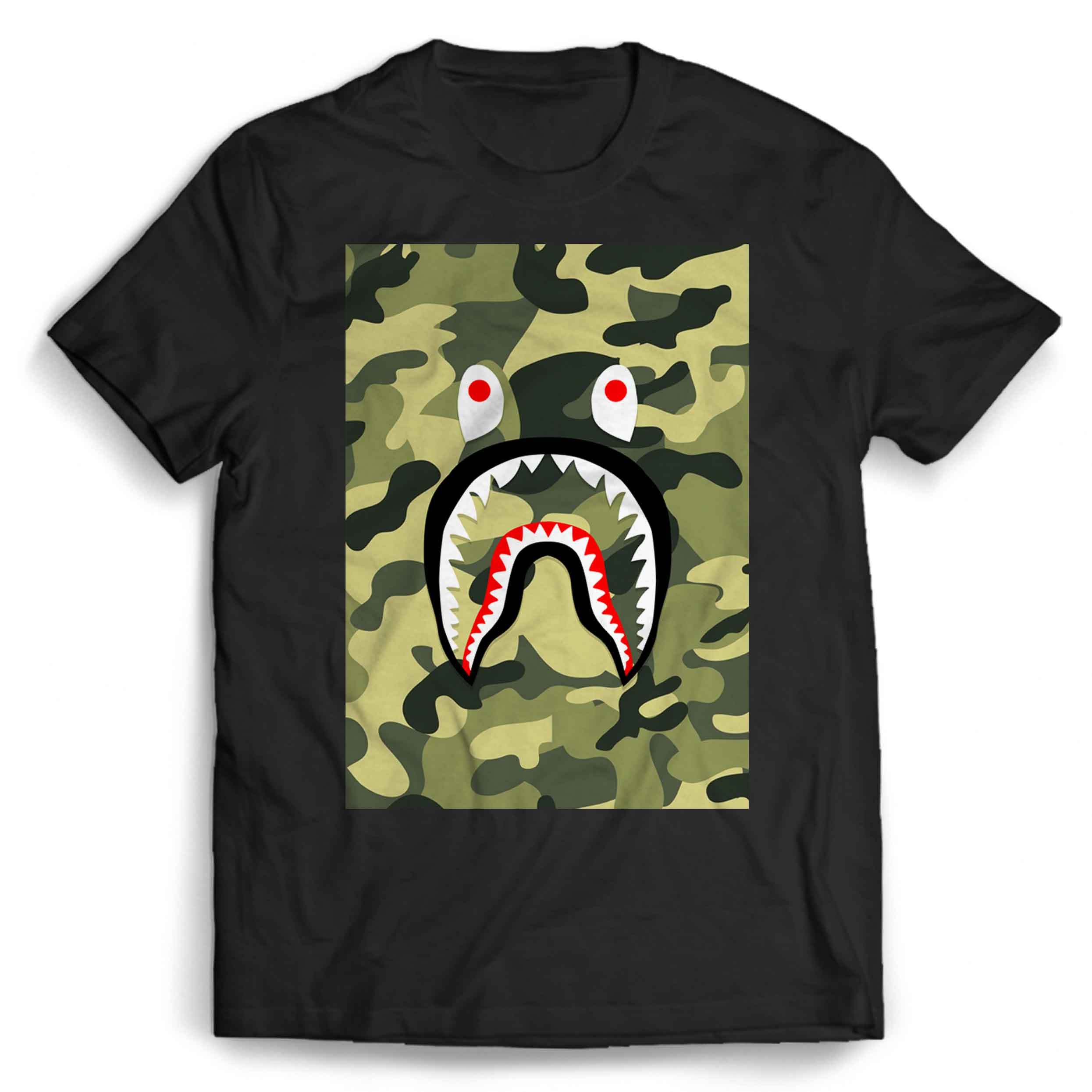 BAPE Shark Green Camo Man’s Tee T-Shirt