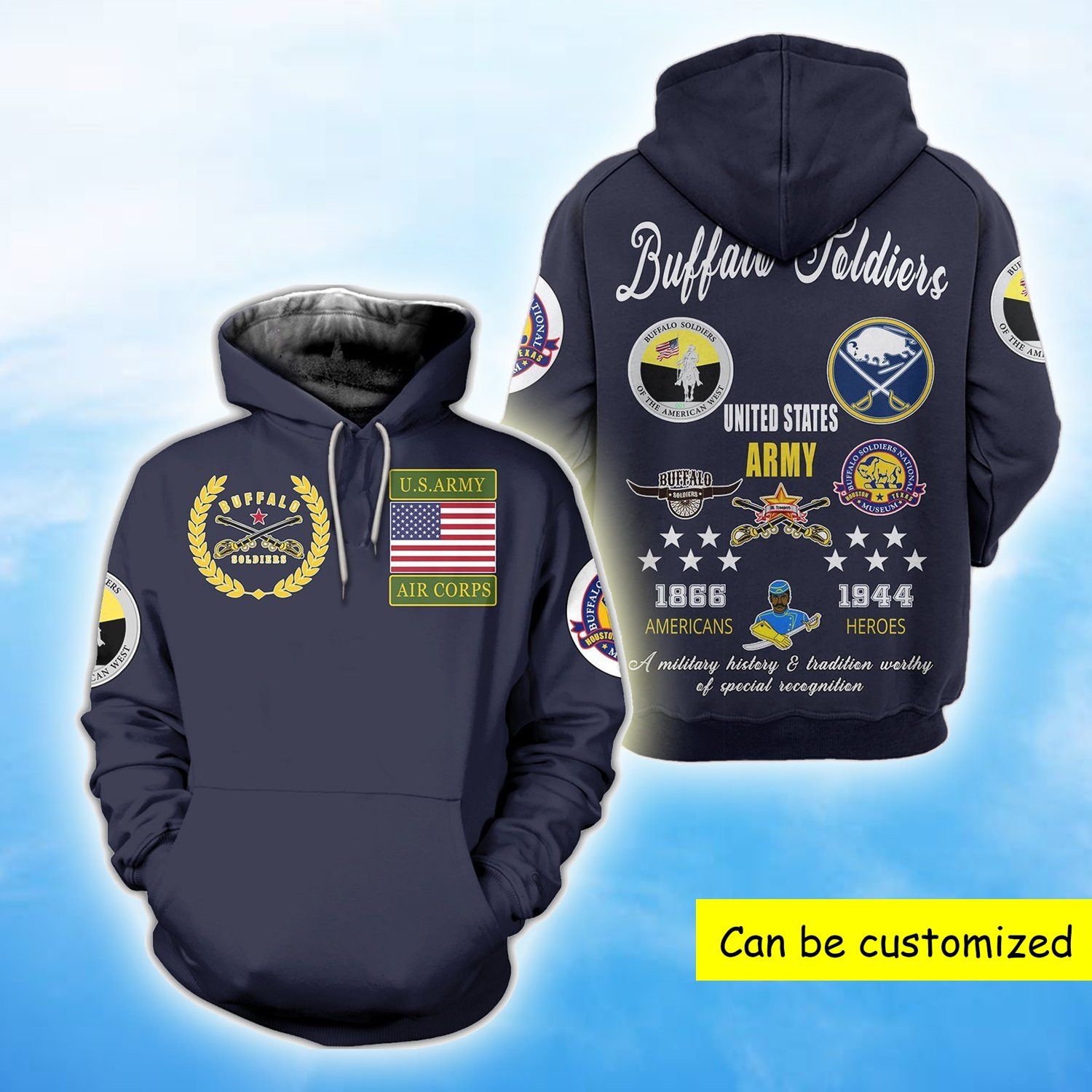 Buffalo Soldiers Hoodie | All Over Hoodie S – 5Xl